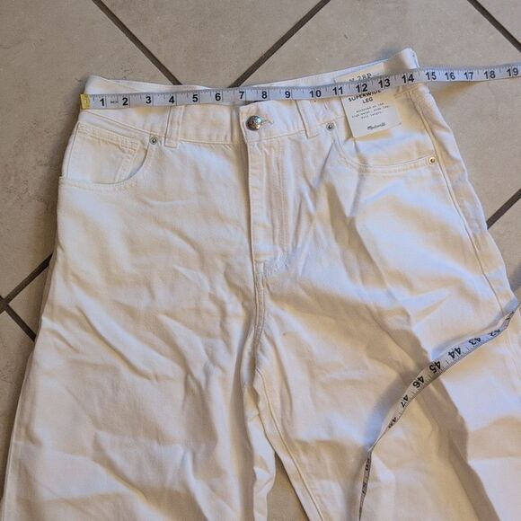 NWT Madewell Petite Superwide Leg Jean White Airy Denim Edition 28P - Picture 6 of 15